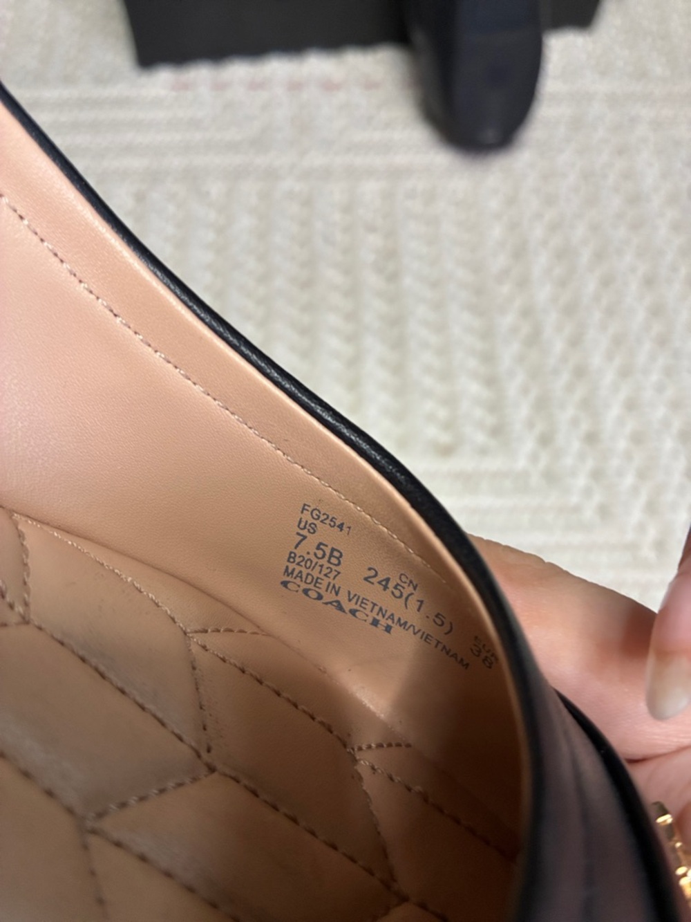 COACH Black Leather and Patent Cap-Toe Ballet Flats - Picture 3 of 4